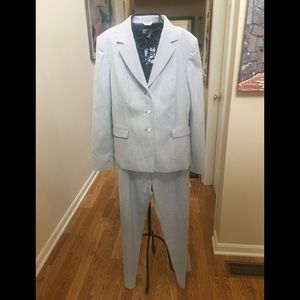 Talbots Pinstripe Suit, Blue/Grey, Size 14. NWT.